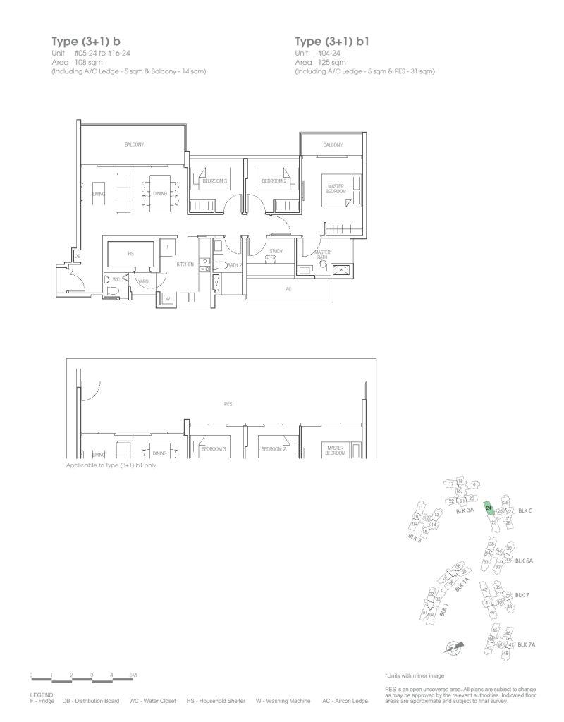 Bartley Residences floor plan Type 31b, 1163 sqft, Serangoon, Singapore