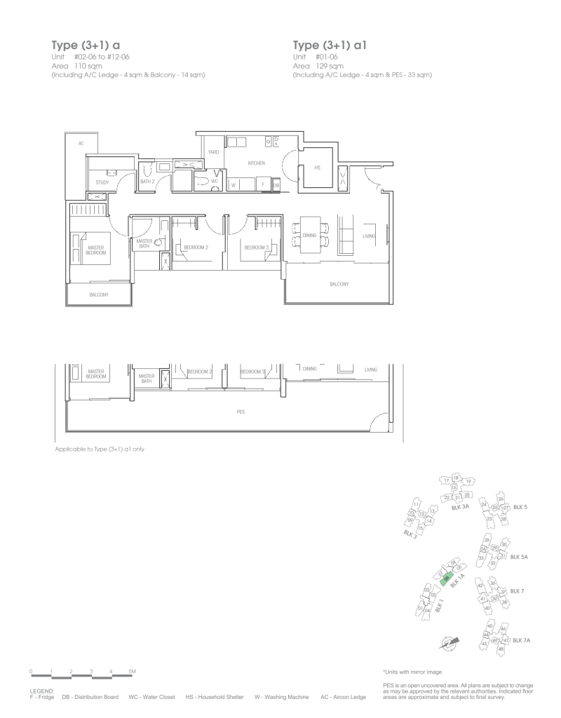 Bartley Residences floor plan Type 31a, 1184 sqft, Serangoon, Singapore