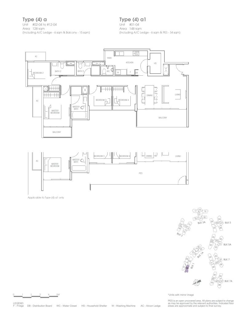 Bartley Residences floor plan Type 4a, 1378 sqft, Serangoon, Singapore