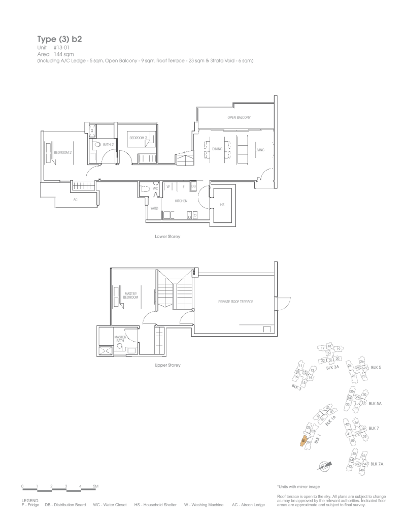 Bartley Residences floor plan Type 3b2, 1550 sqft, Serangoon, Singapore