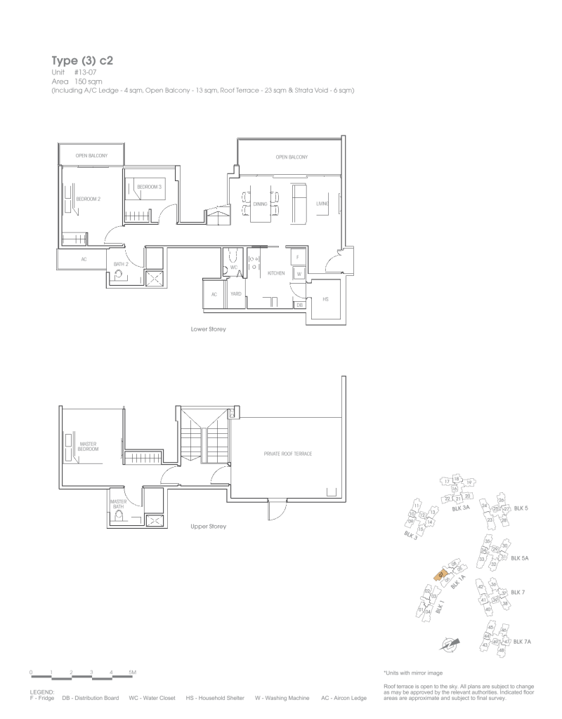 Bartley Residences floor plan Type 3c2, 1615 sqft, Serangoon, Singapore