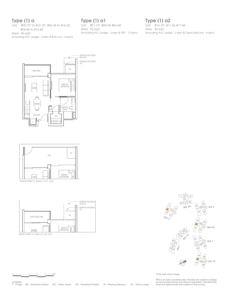 Bartley Residences floor plan 1a, 463 sqft