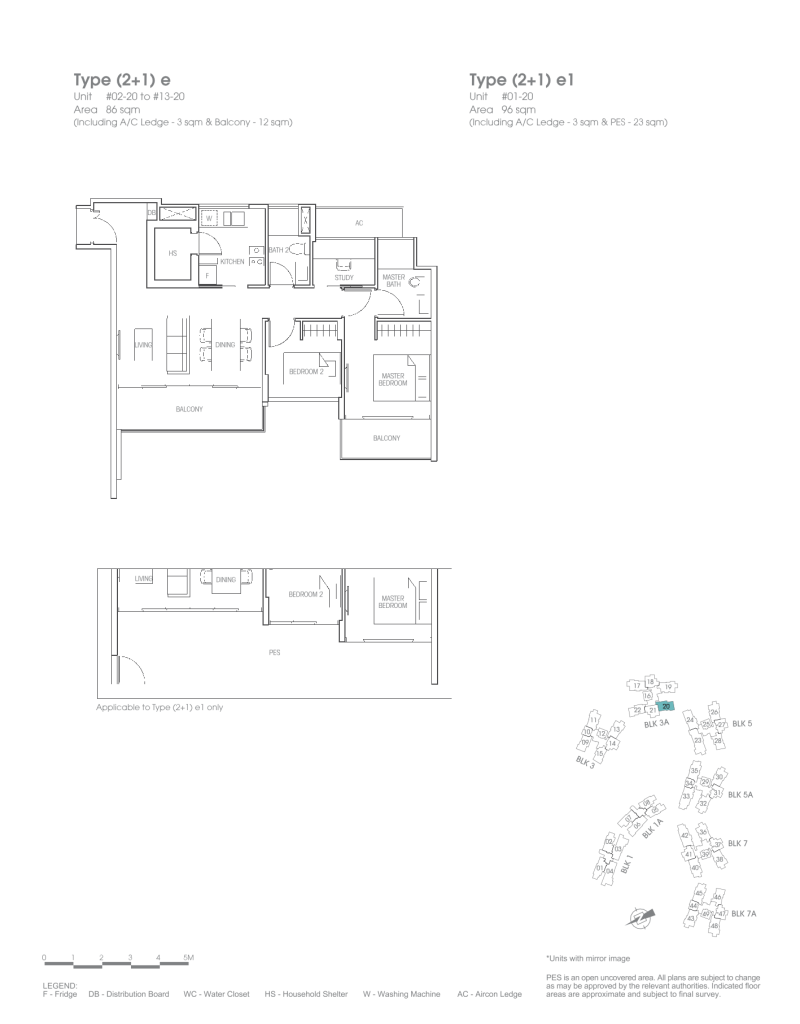 Bartley Residences floor plan Type 21e, 926 sqft, Serangoon, Singapore