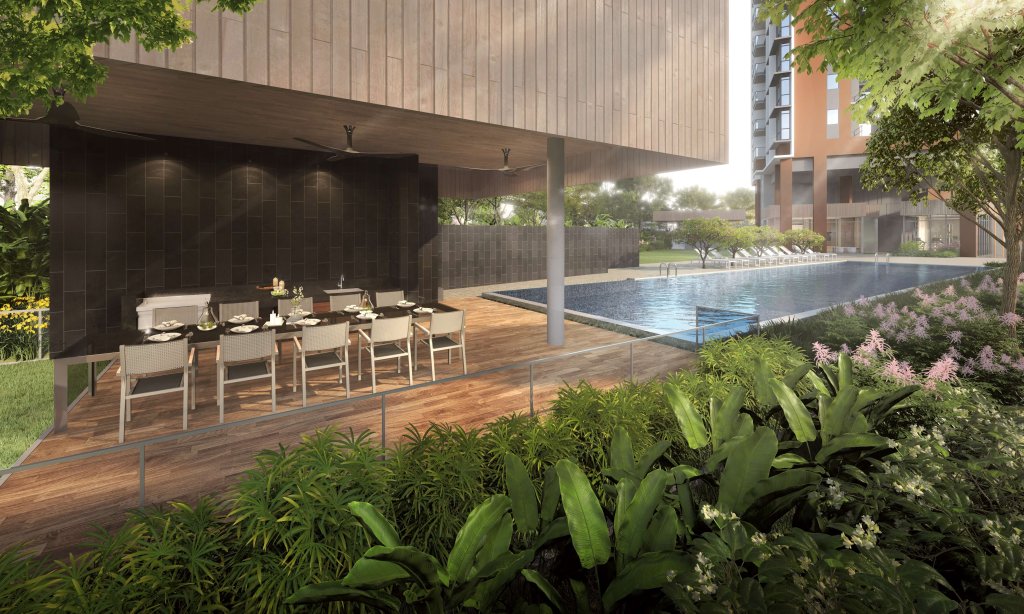 Bartley Vue poolside dining pavilion