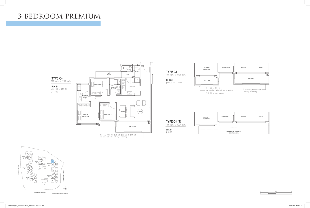 Jewel @ Buangkok floor plan Type C4, 1130 sqft, Sengkang, Singapore