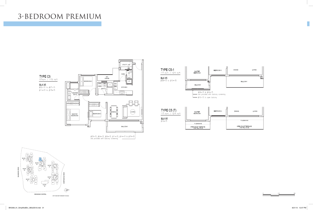 Jewel @ Buangkok floor plan Type C5, 1152 sqft, Sengkang, Singapore