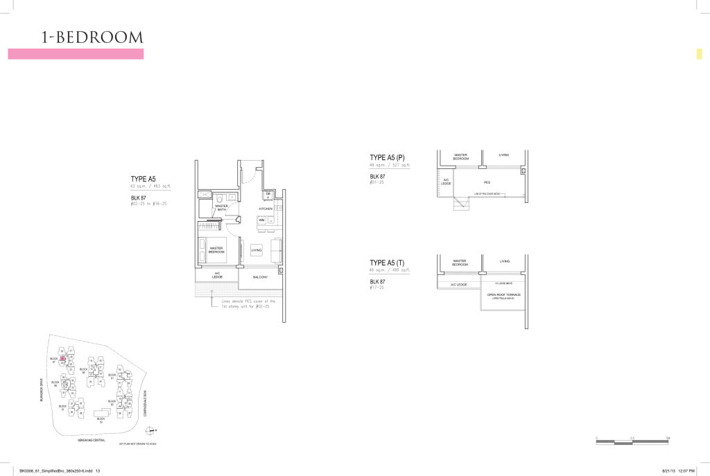 Jewel @ Buangkok floor plan Type A5, 463 sqft, Sengkang, Singapore