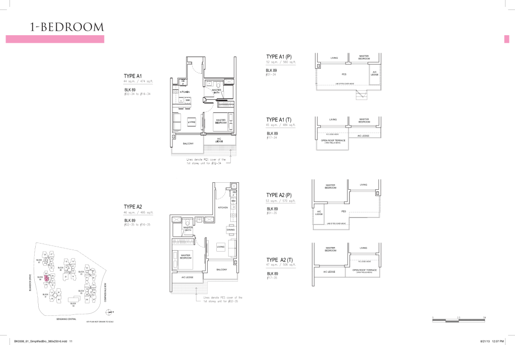 Jewel @ Buangkok floor plan Type A1, 474 sqft, Sengkang, Singapore