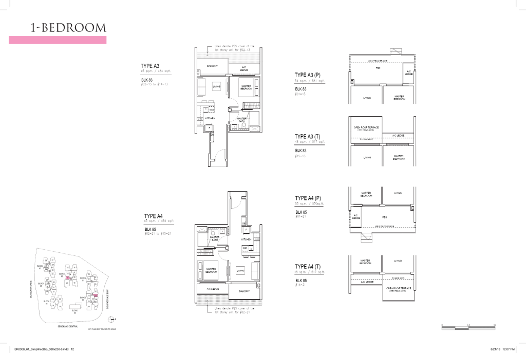 Jewel @ Buangkok floor plan Type A3, 484 sqft, Sengkang, Singapore