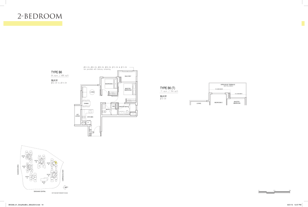 Jewel @ Buangkok floor plan Type B6, 689 sqft, Sengkang, Singapore