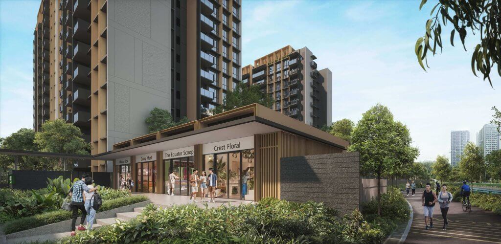 Narra Residences retail frontage, Bukit Panjang, Singapore
