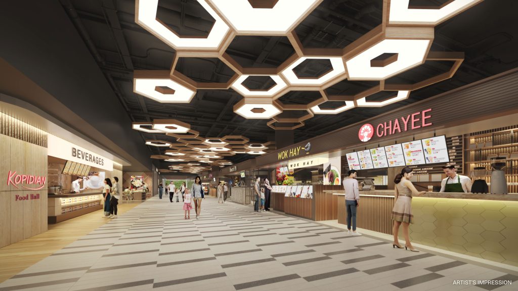 Pinery Residences food hall inside Pinery Mall, Tampines, Singapore