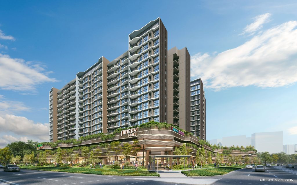 Pinery Residences blocks above Pinery Mall, Tampines, Singapore