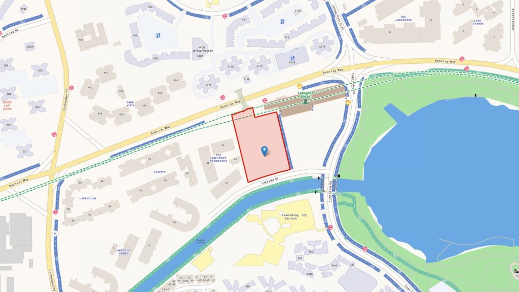 URA map of the Lakeside Drive site in Jurong Lake District