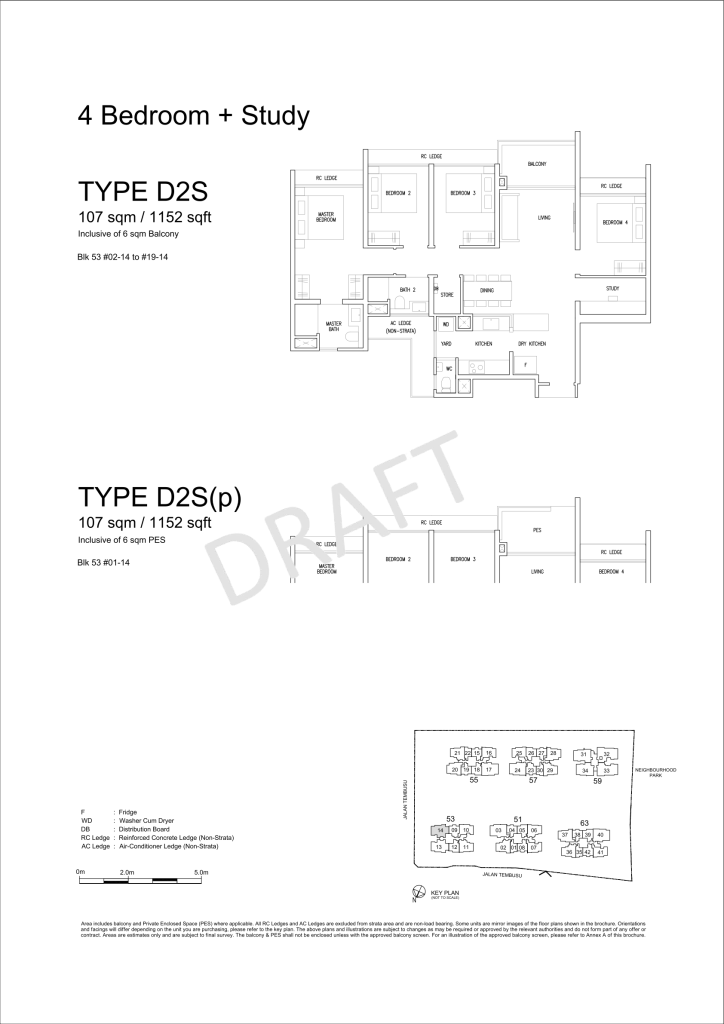 Emerald of Katong floor plan Type D2S, 1152 sqft, Marine Parade, Singapore