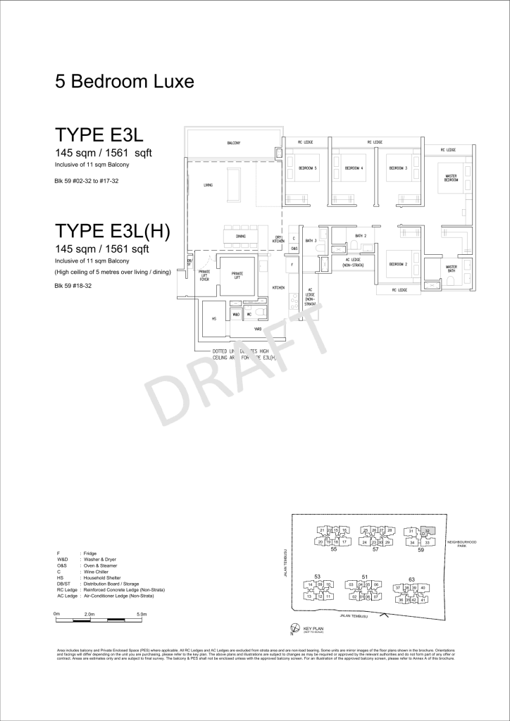 Emerald of Katong floor plan Type E3L, 1561 sqft, Marine Parade, Singapore