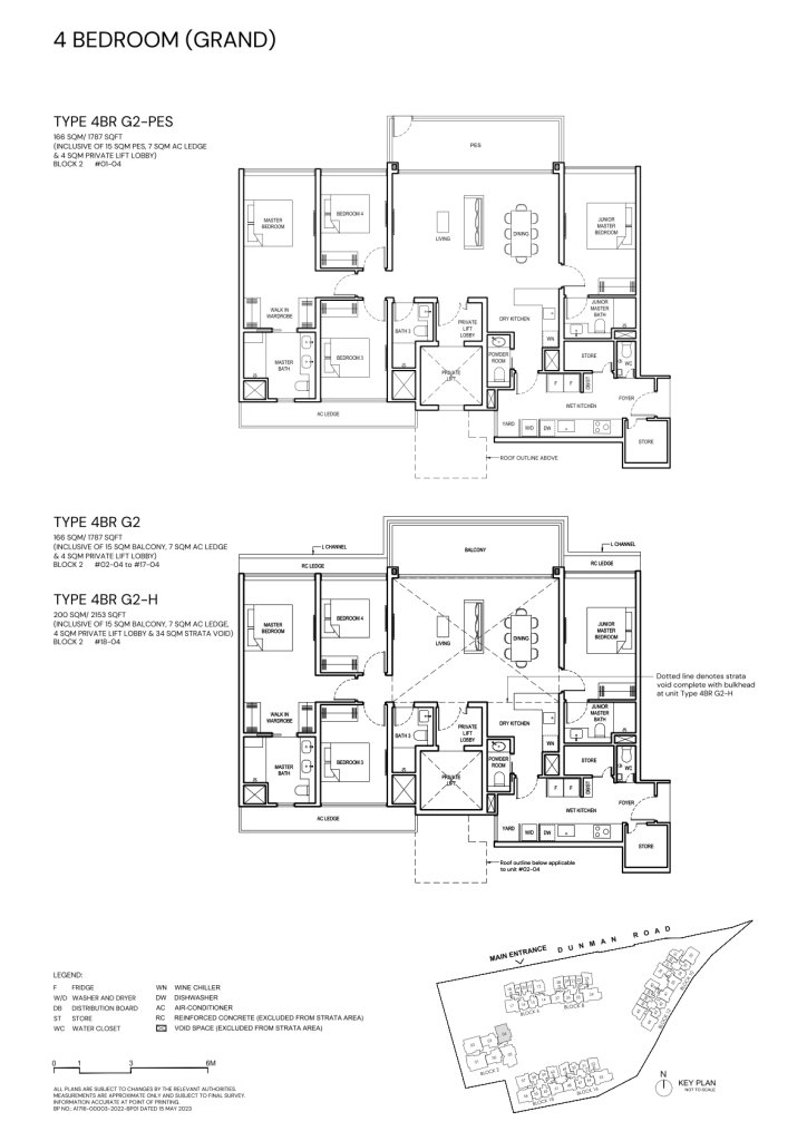 Grand Dunman 4 Bedroom floor plan Type 4BR-G2, 1787 sqft, Marine Parade, Singapore