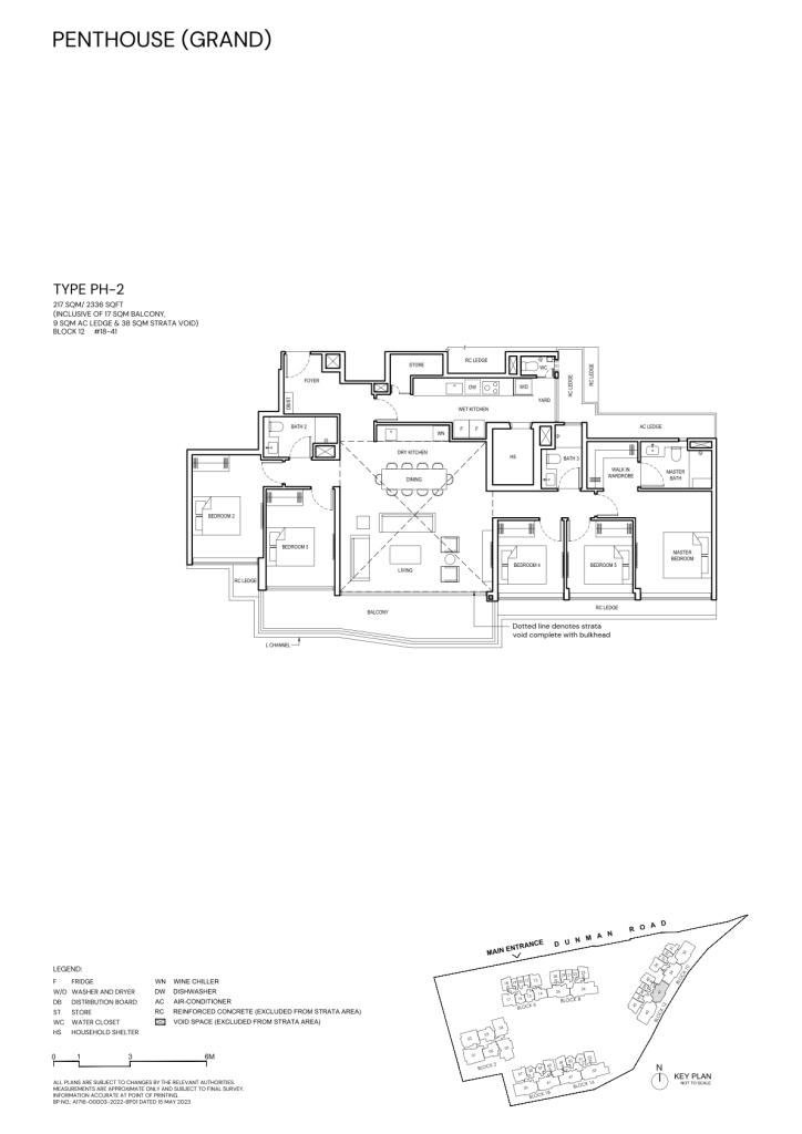 Grand Dunman floor plan Type PH2, 2336 sqft, Marine Parade, Singapore