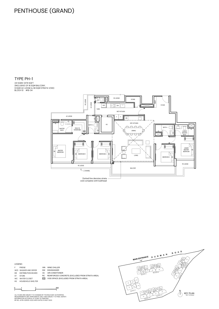 Grand Dunman floor plan Type PH1, 2379 sqft, Marine Parade, Singapore