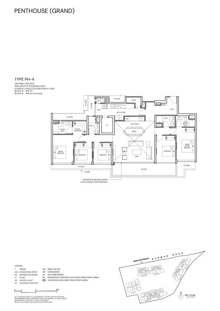 Grand Dunman floor plan Type PH4, 2433 sqft, Marine Parade, Singapore