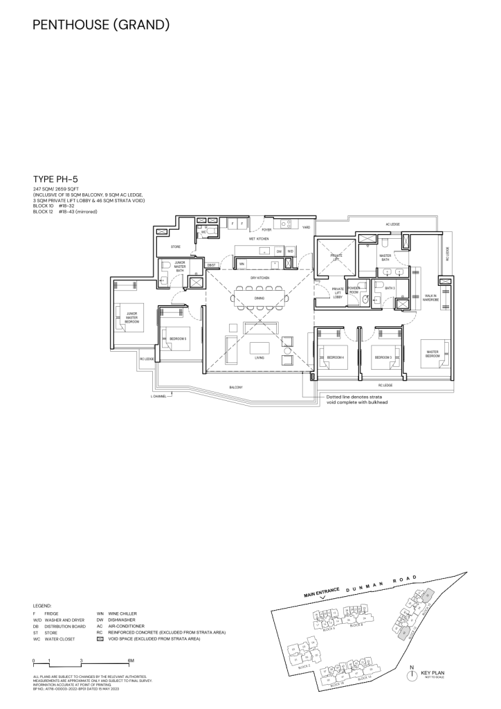 Grand Dunman floor plan Type PH5, 2659 sqft, Marine Parade, Singapore