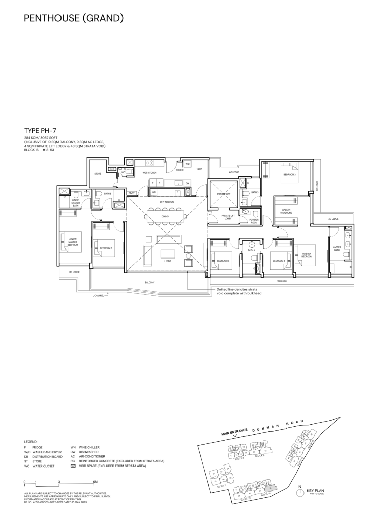 Grand Dunman floor plan Type PH7, 3057 sqft, Marine Parade, Singapore