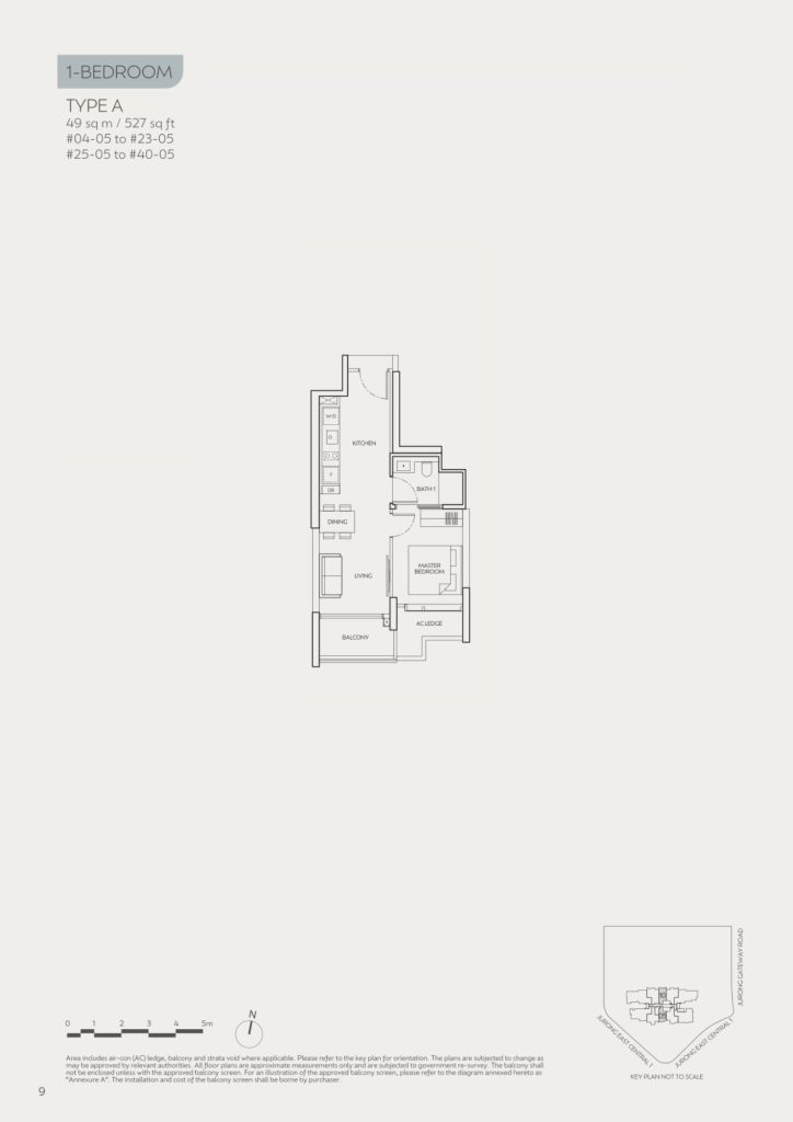 J'den floor plan Type A, 527 sqft, Jurong East, Singapore