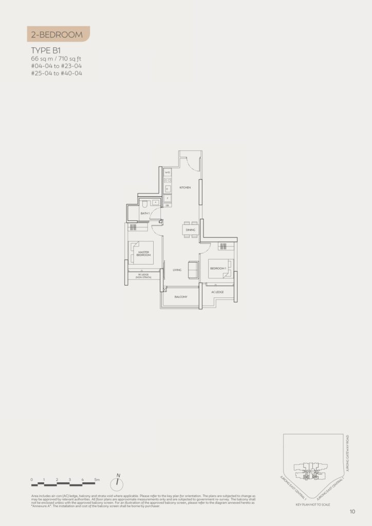 J'den floor plan Type B1, 710 sqft, Jurong East, Singapore