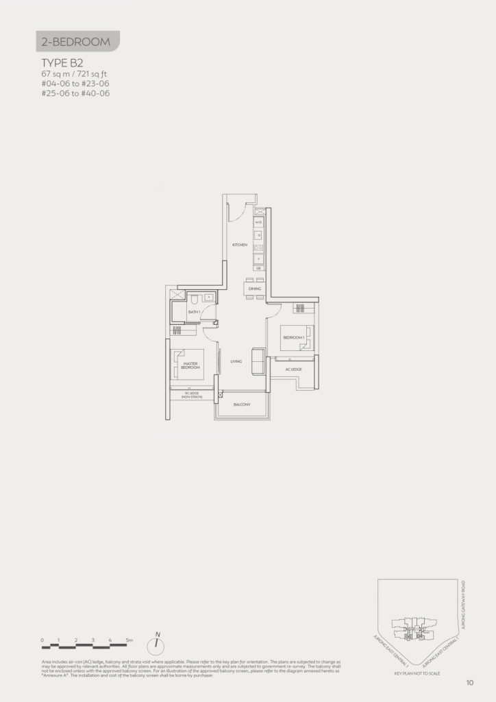 J'den floor plan Type B2, 721 sqft, Jurong East, Singapore