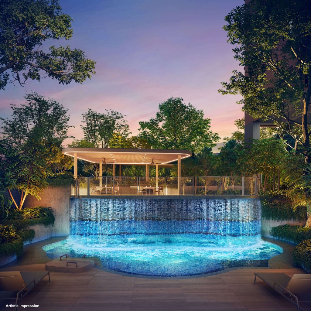 Lyndenwoods water feature, Queenstown, Singapore