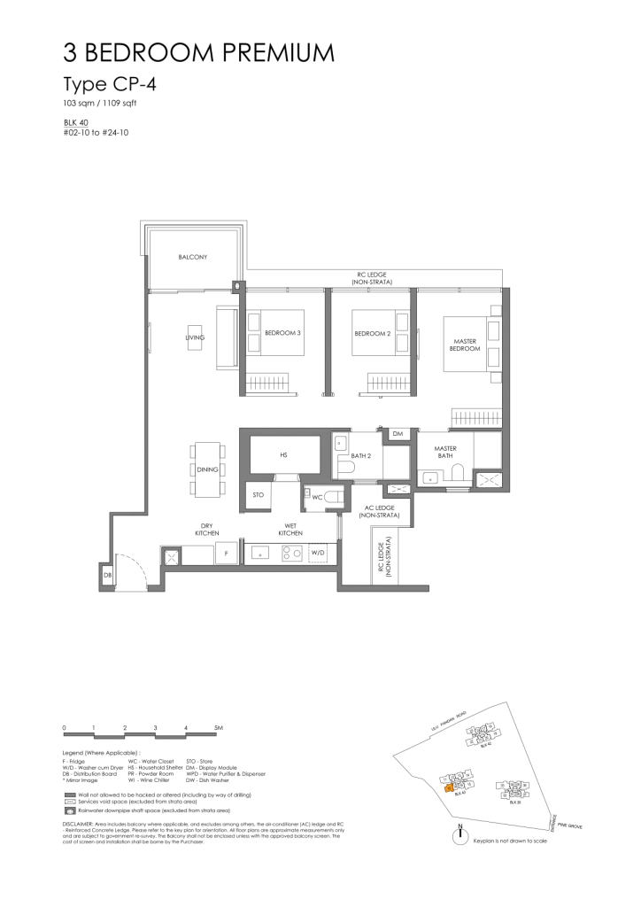 Nava Grove floor plan Type CP4, 1109 sqft, Bukit Timah, Singapore