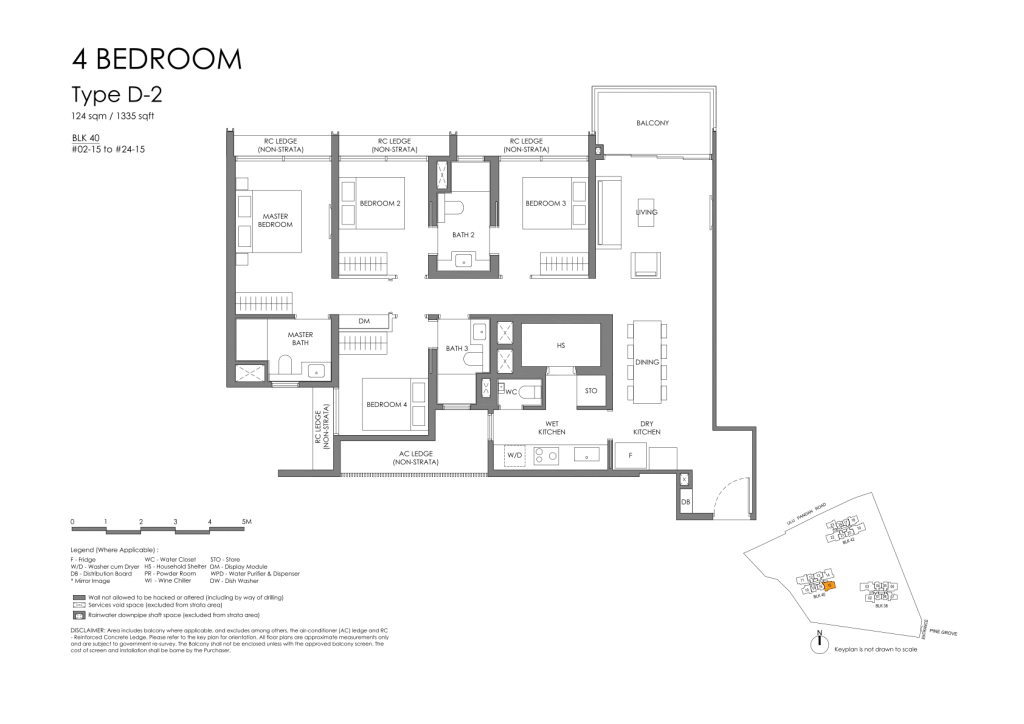 Nava Grove floor plan Type D2, 1335 sqft, Bukit Timah, Singapore