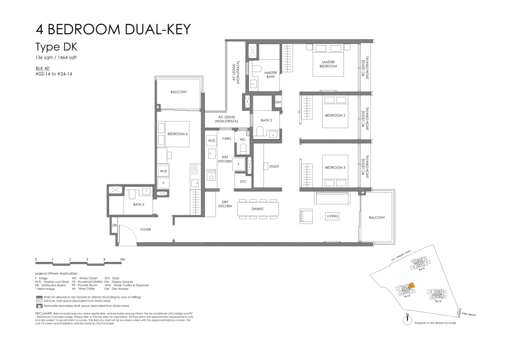 Nava Grove floor plan Type DK, 1464 sqft, Bukit Timah, Singapore