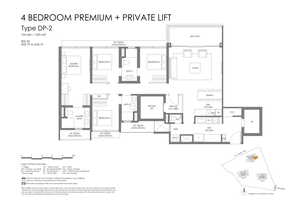 Nava Grove floor plan Type DP2, 1550 sqft, Bukit Timah, Singapore