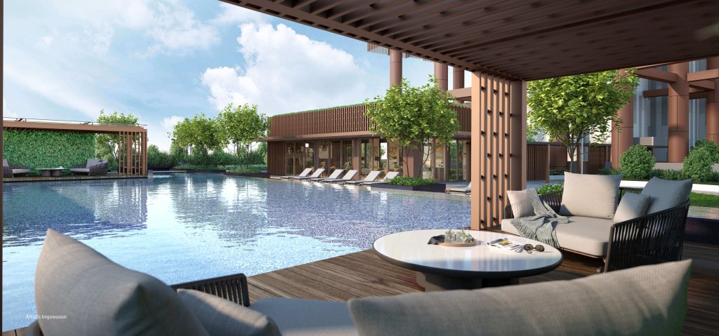 One Bernam pool cabana, Downtown Core, Singapore