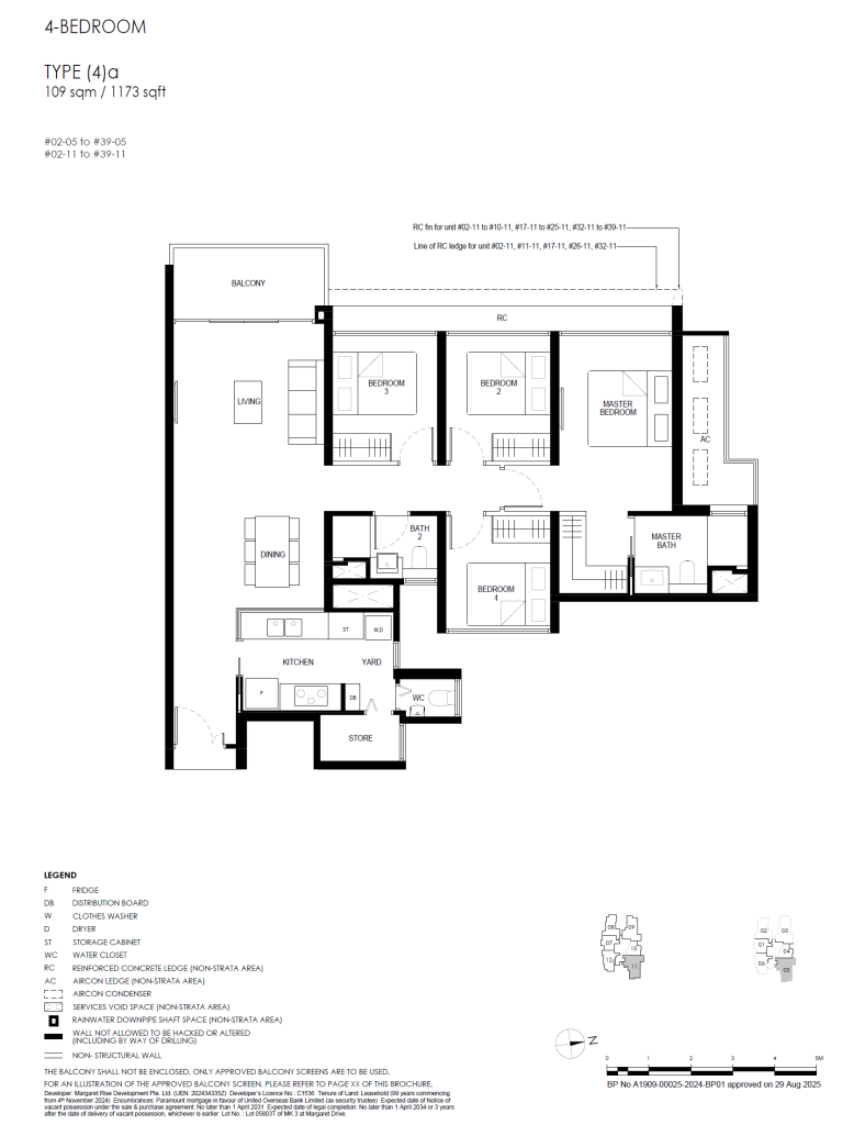 Penrith floor plan Type 4A, 1173 sqft, Queenstown, Singapore