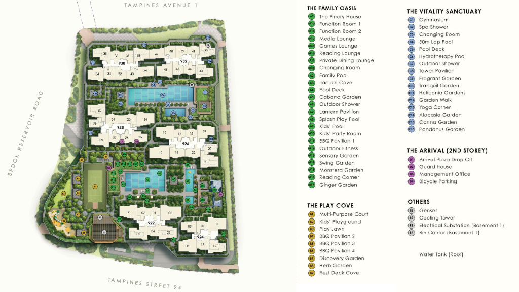 Pinery Residences site plan, Tampines, Singapore
