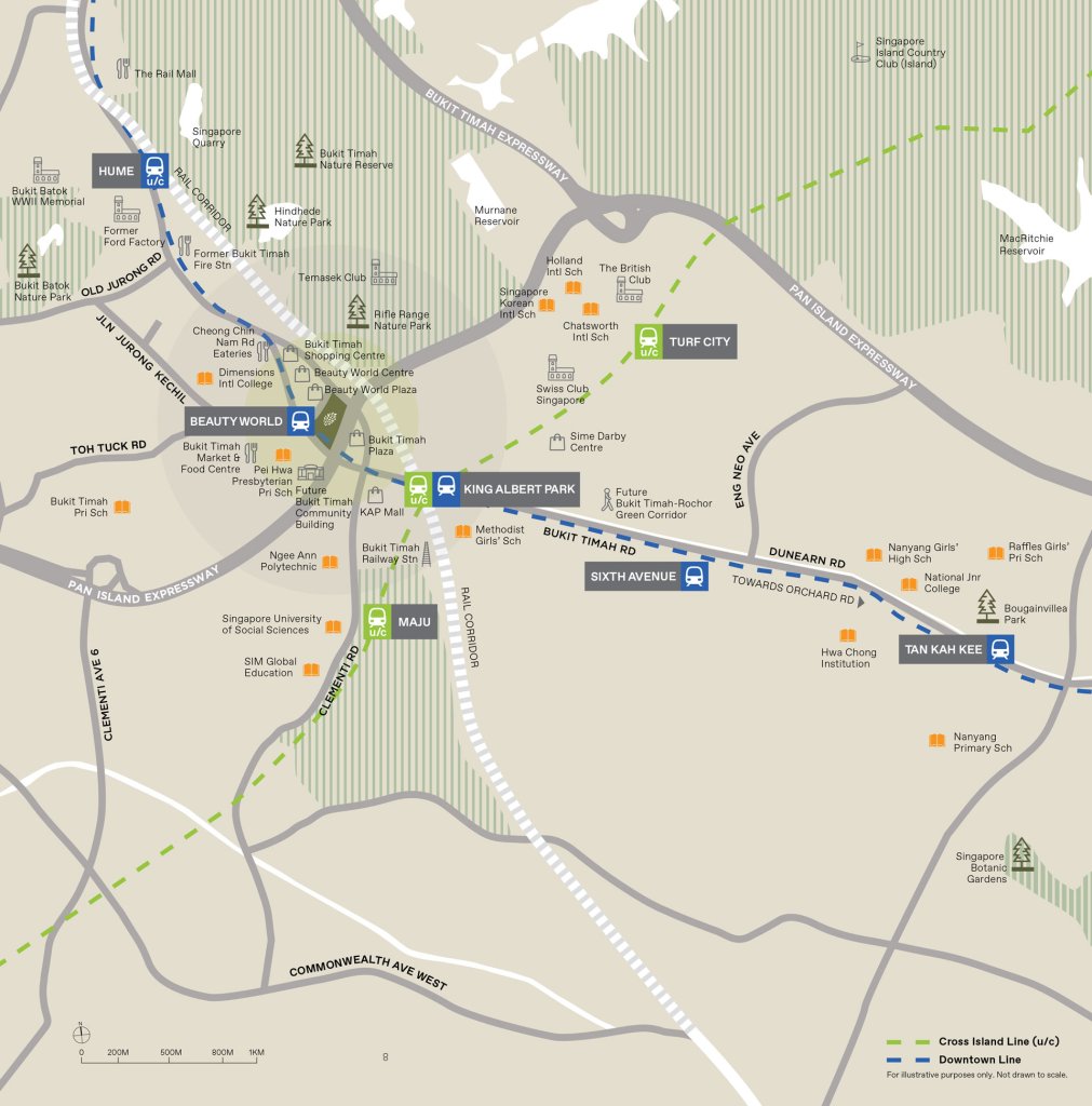 The Reserve Residences location map, Bukit Timah, Singapore