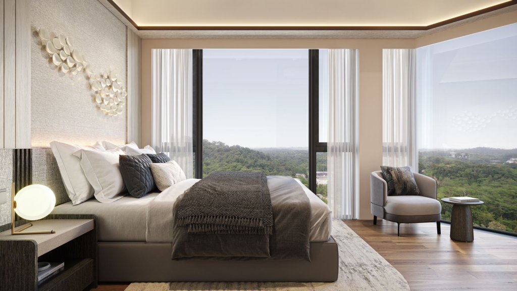 The Reserve Residences master bedroom, Bukit Timah, Singapore