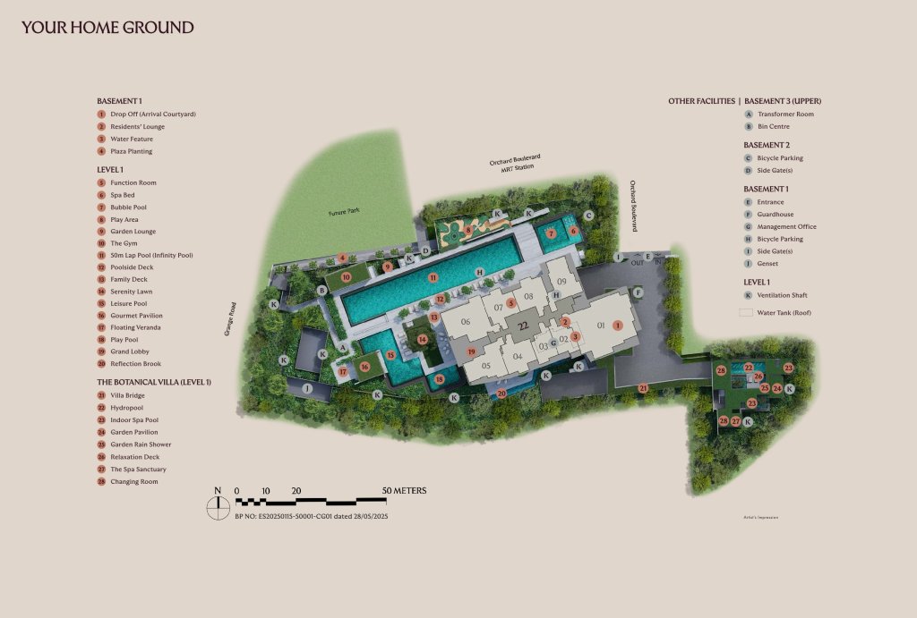 Upperhouse at Orchard Boulevard site plan, River Valley, Singapore