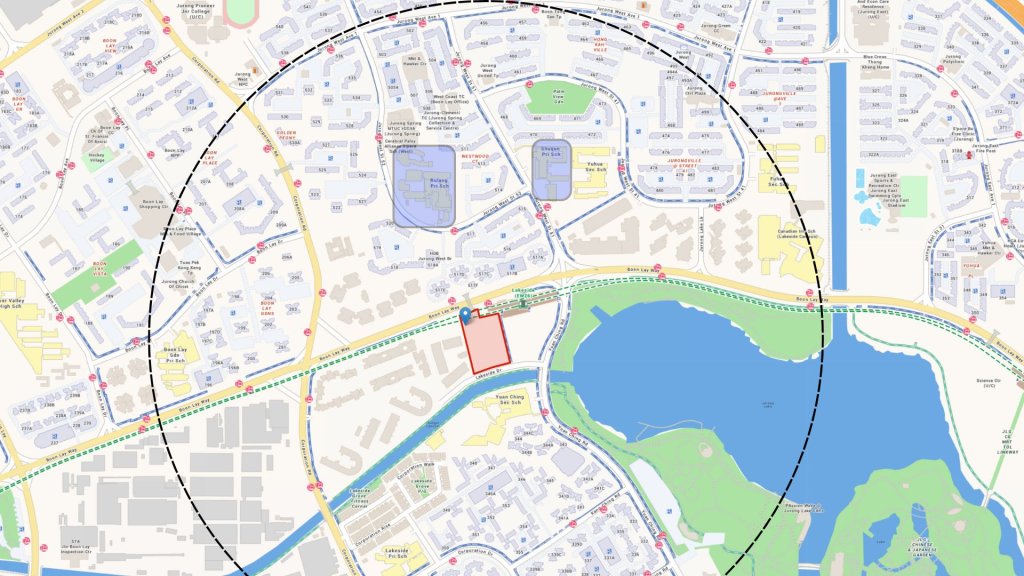 Map of primary schools near Lucerne Grand including Rulang and Shuqun Primary