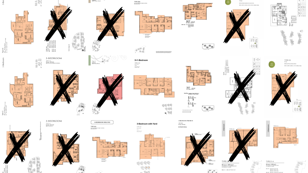 Comparison of three-bedroom condo floorplans for families planning around schools