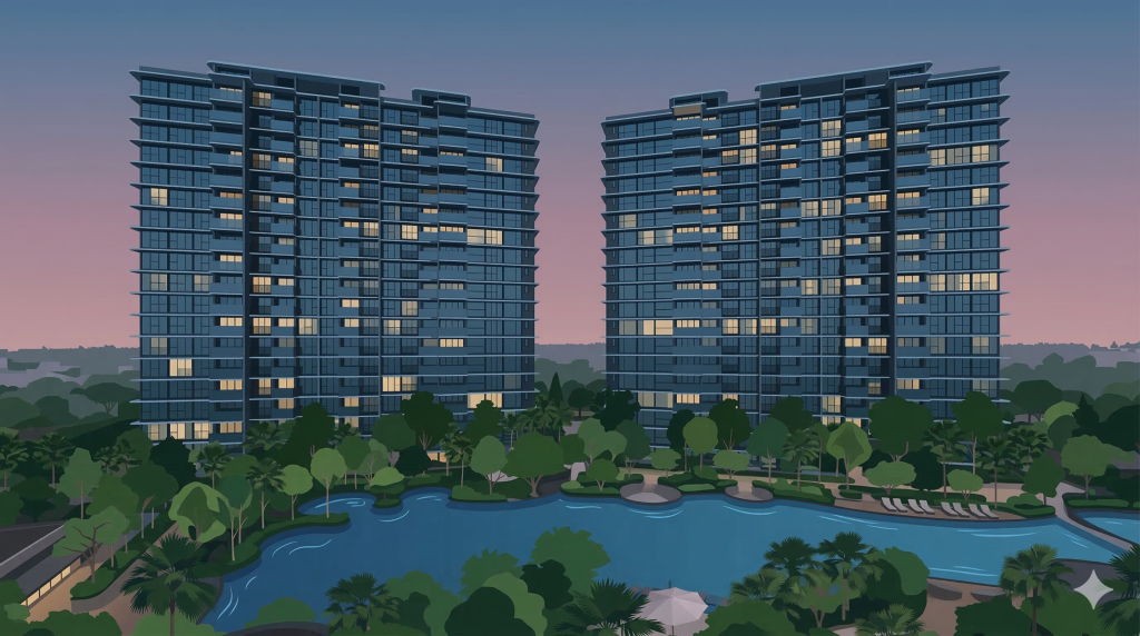 Illustration of Chuan Grove and Chuan Park in the Lorong Chuan enclave