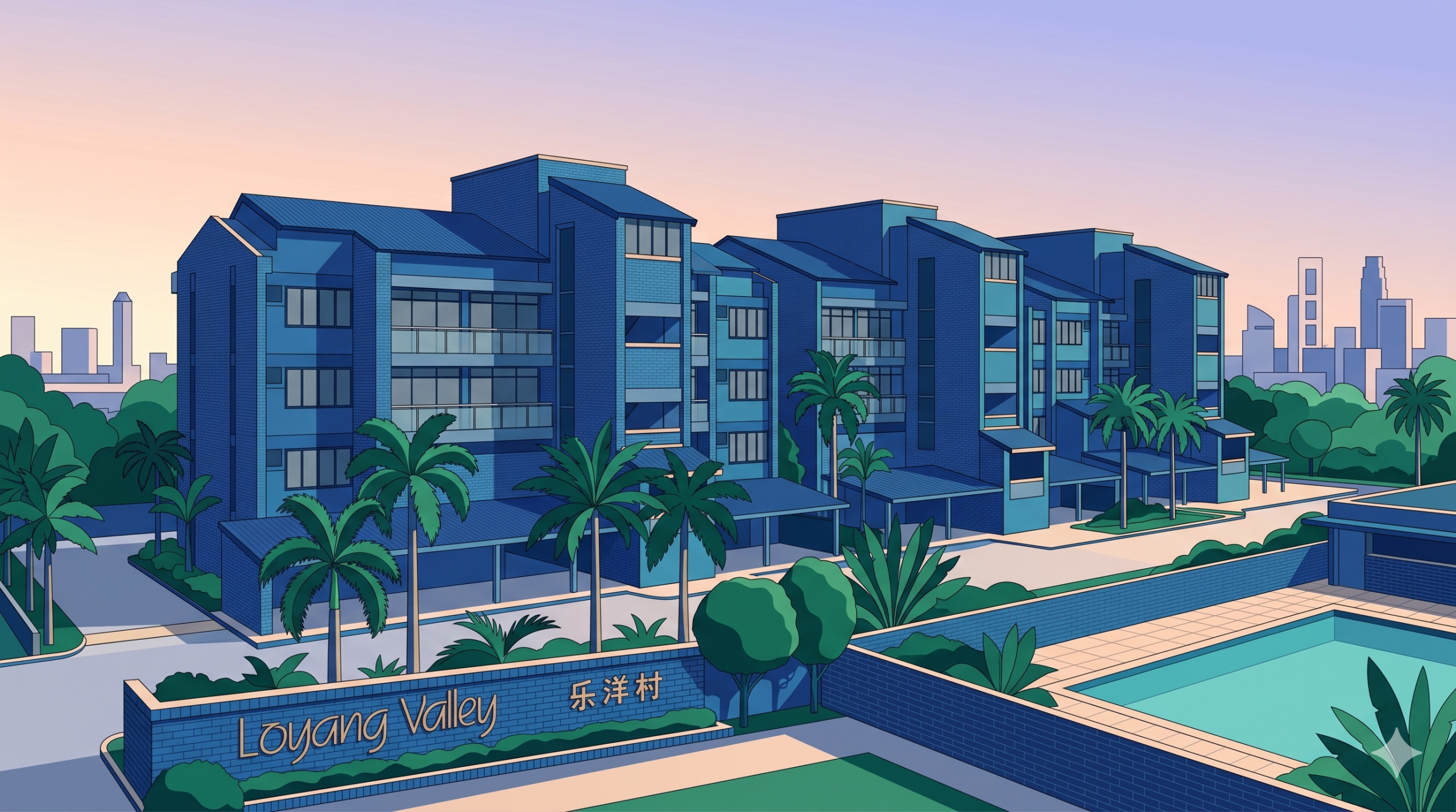 Loyang Valley en bloc site aerial illustration in the Pasir Ris and Loyang enclave