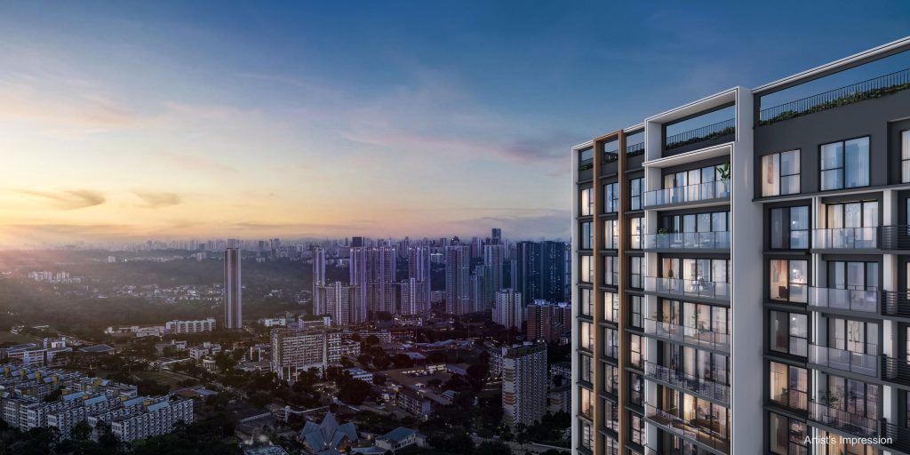 Hudson Place Residences panoramic view from the development, Queenstown, Singapore