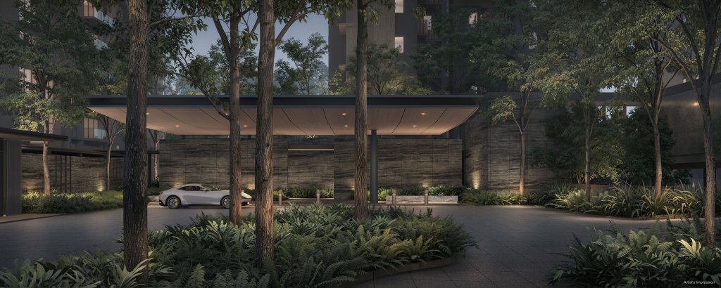 Dunearn House arrival pavilion and driveway, Bukit Timah, Singapore