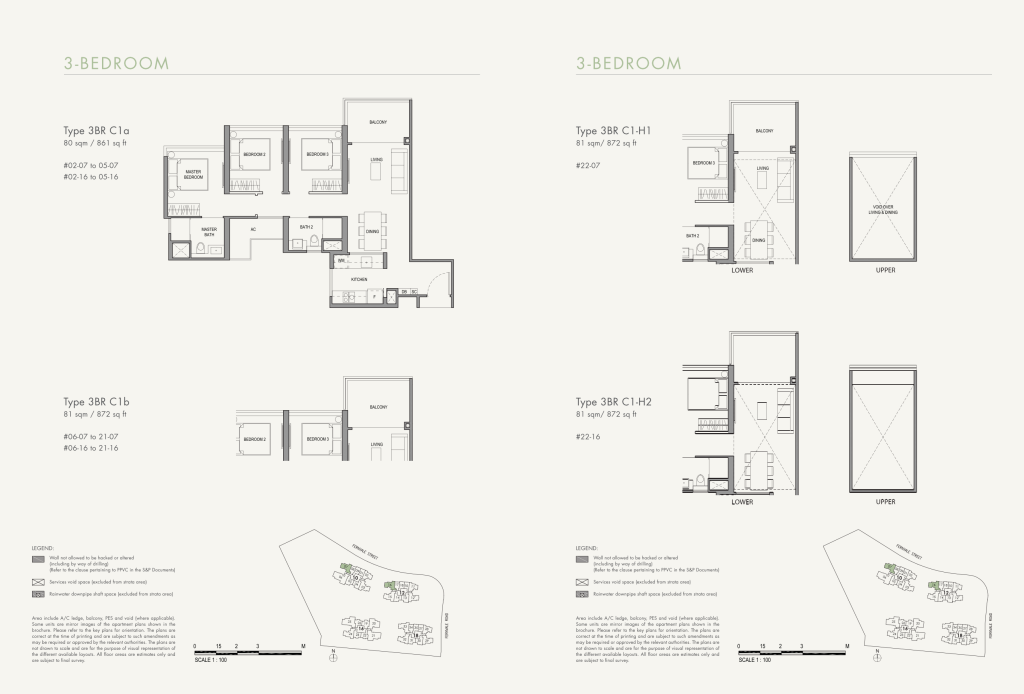 Parc Botannia 1 bedroom with study floor plan, Type 1+1