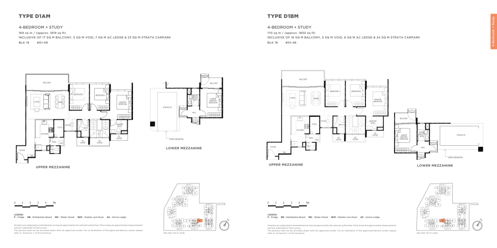 The Gazania 1 bedroom with study floor plan, Type 1+1