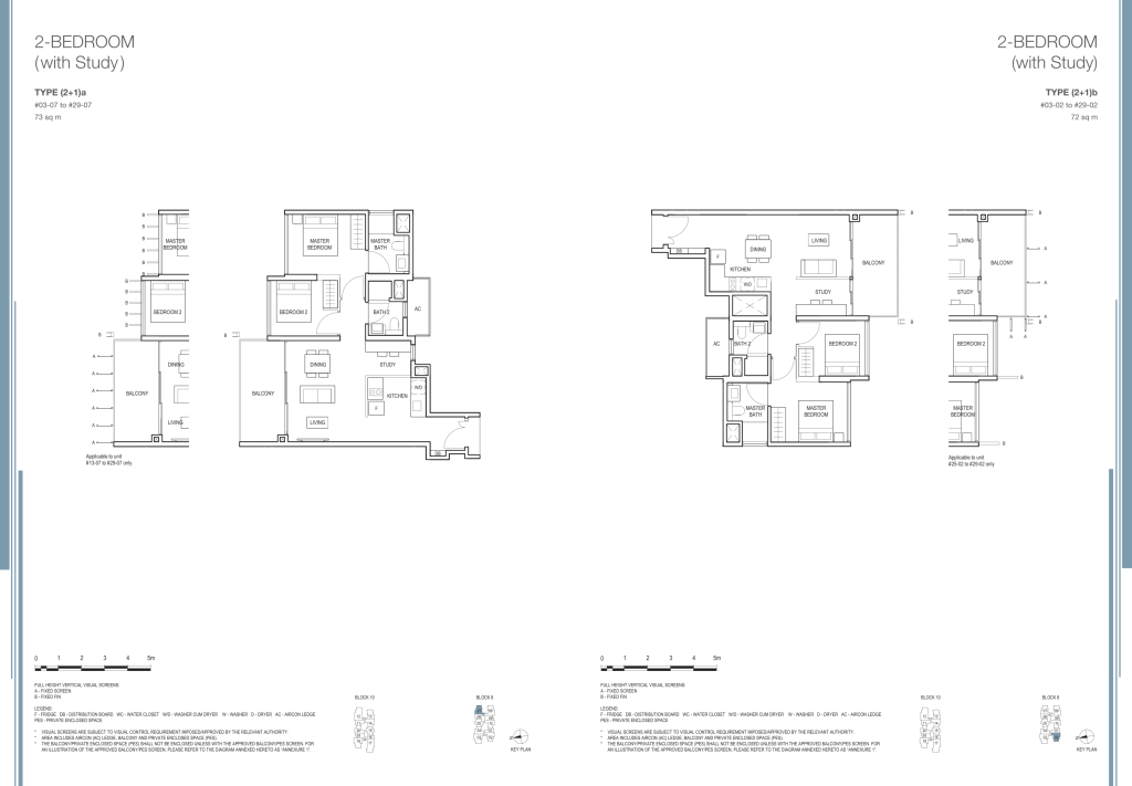 Midwood 1 bedroom with study floor plan, Type 1+1