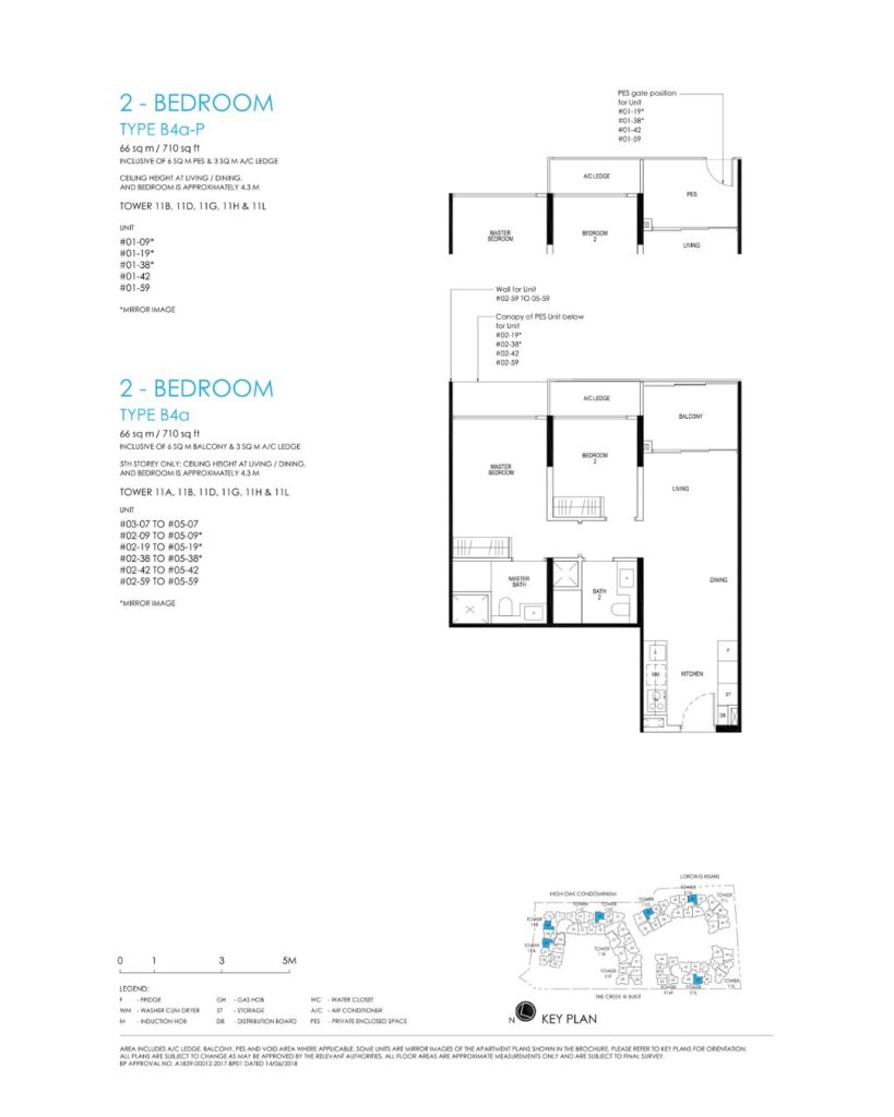 Daintree floor plan Type B4, 710 sqft, Bukit Timah, Singapore